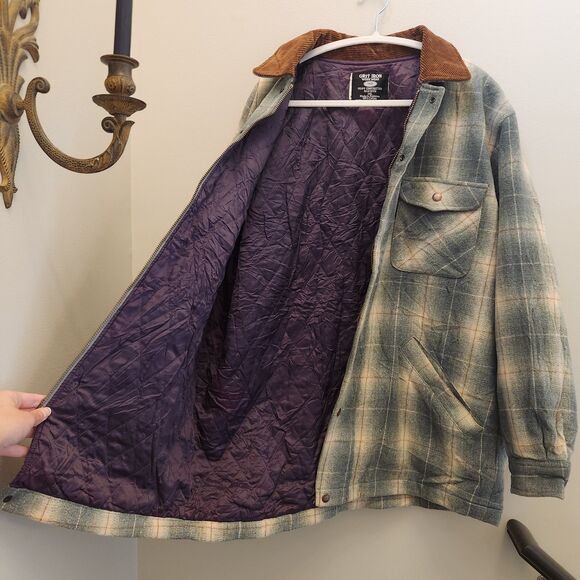 Vtg 70s? McGregor Green Plaid Wool Blend Quilt Lined Jacket Retro Coat Workwear - Picture 7 of 10